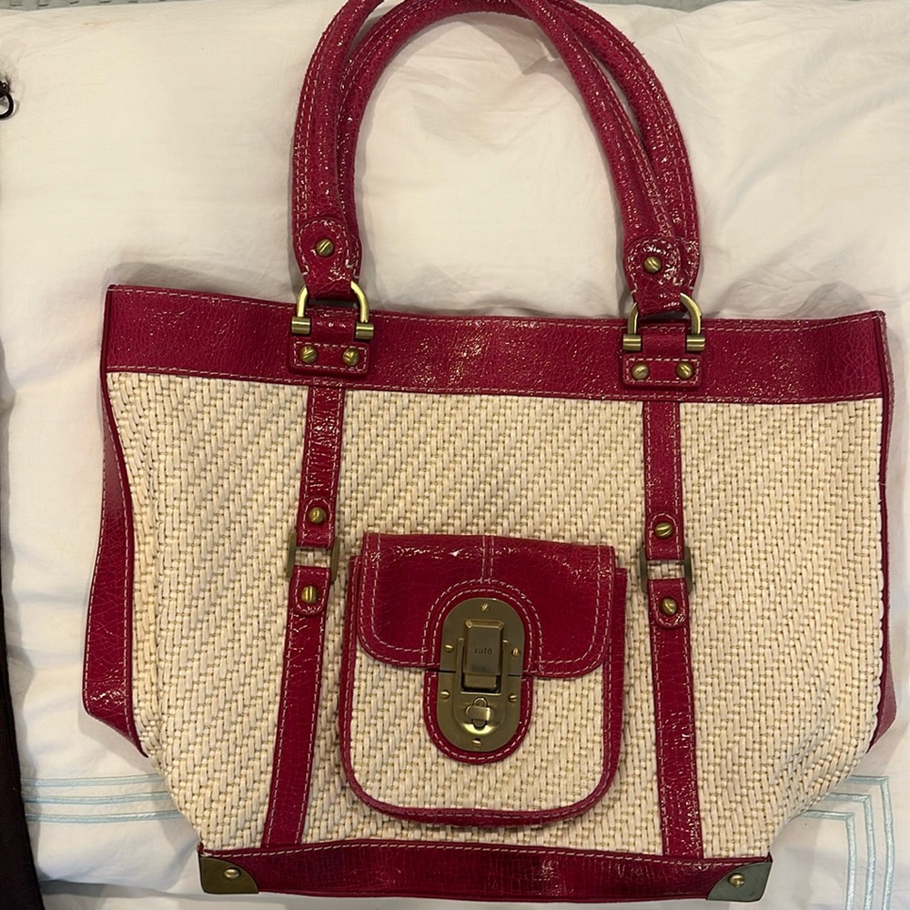 Rafe New York straw shoulder bag. Excellent condition
